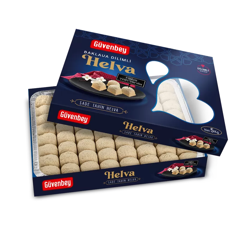 GUVENBEY Sade Baklava Dilim Tahin Helva Display 5kg